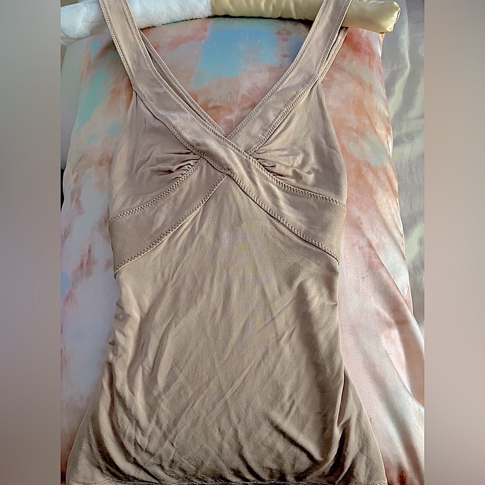 NWOT $530 Gucci crisscross back nude/blush tank top S